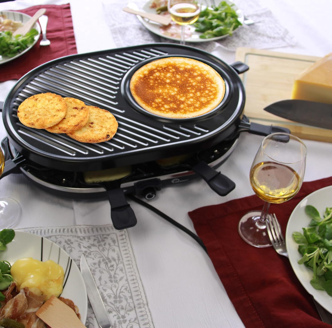 LITTLE BALANCE Raclette-Maker, Multi-Käse, 1200 W, für 8 Personen, abnehmbarer Grill/Crepe, Mitterna