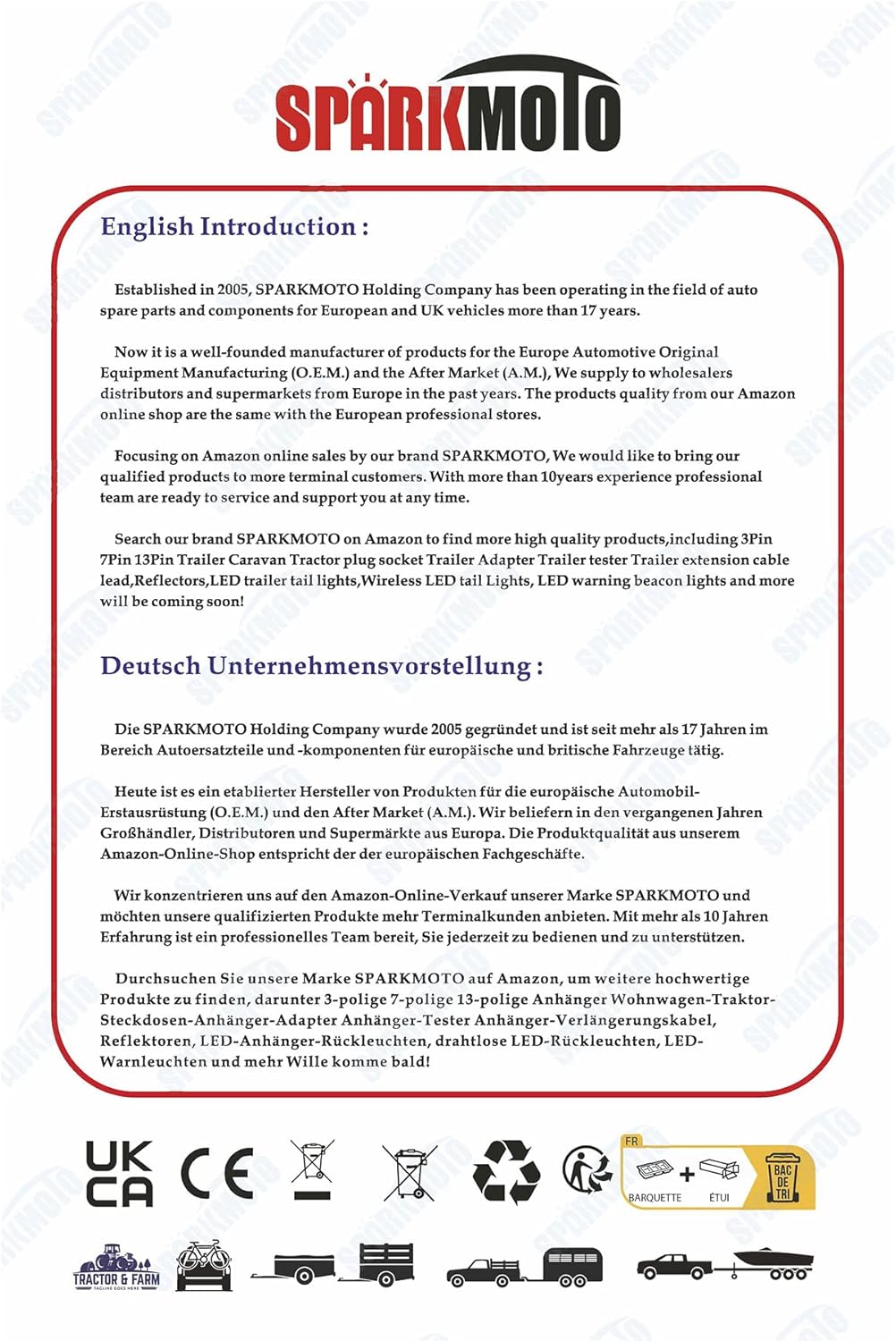 SPARKMOTO 2.8M Anhänger Kabel verlängerung 7 auf 13 polig,spiralkabel anhänger 7 polig,12V Adapter S