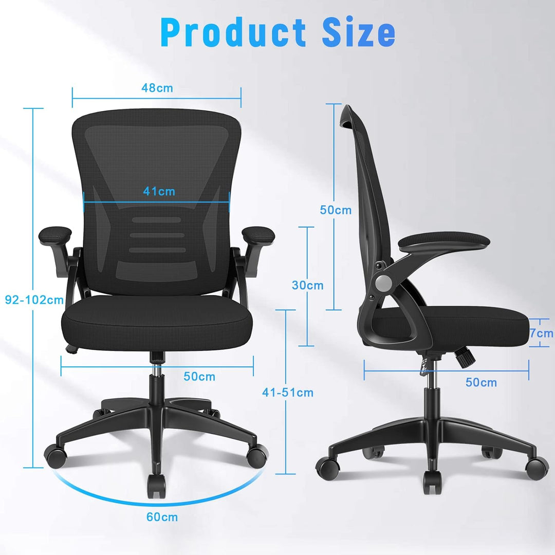 rattantree Bürostuhl, Ergonomischer Schreibtischstuhl mit Lendenwirbelstütze, Verstellbare Armlehnen