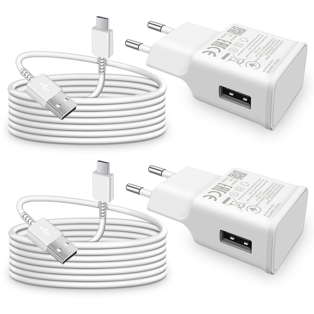 Ladegerät Handy, [2er-Pack] Schnellladegerät mit Ladekabel USB C Schnellladekabel Typ C Kabel 1,5M f
