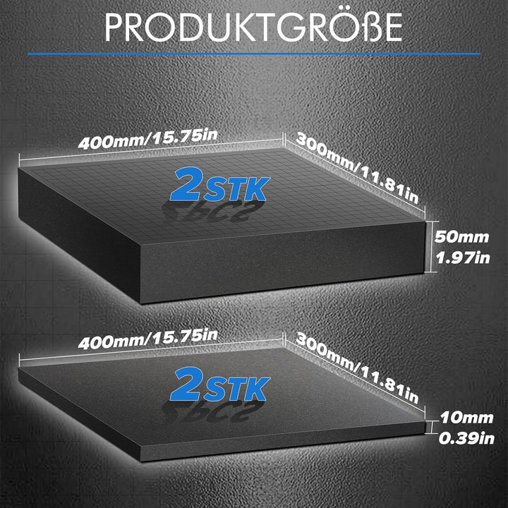 TIHOOK Rasterschaumstoff, Schaumstoff Zuschnitt, Werkzeug Foam, 2 STK 400 x 300 x 50 mm, 2 STK 400 x