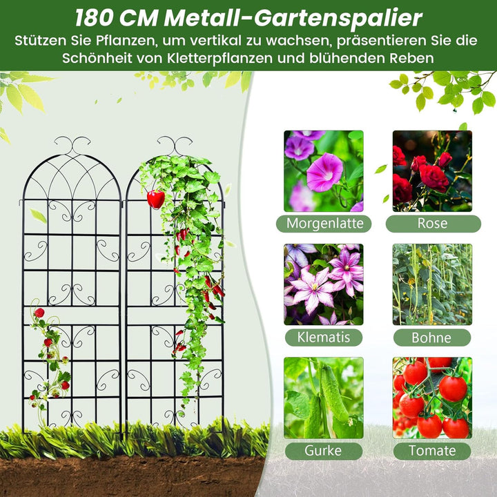 GOPLUS Rankgitter Metall 2er/4er Set, Sichtschutz Garten 180/220 cm hoch, Rosenspalier, Rosengitter,