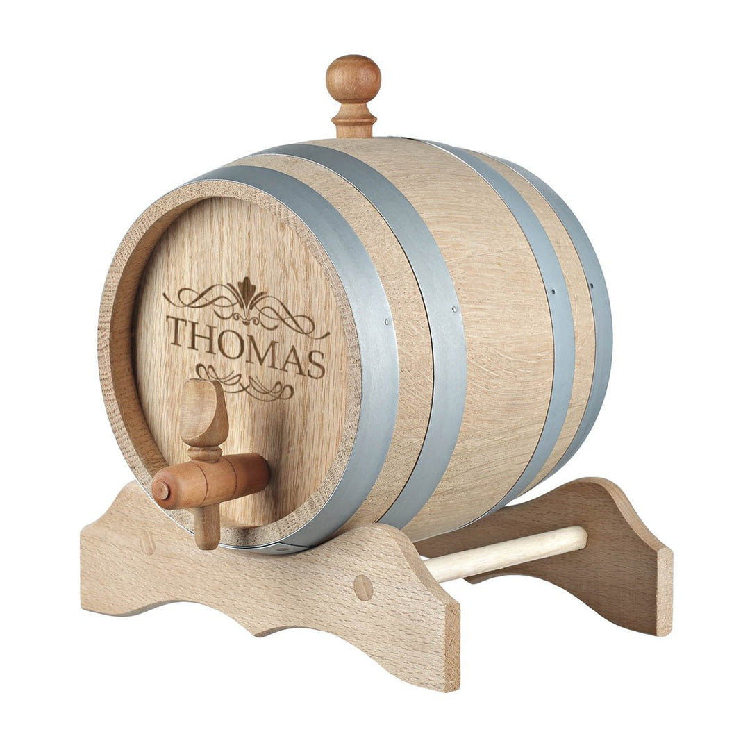 polar-effekt 1 Liter Holzfass, Whiskyfass, Weinfass Personalisiert mit Gravur - Geschenkidee zum Geb