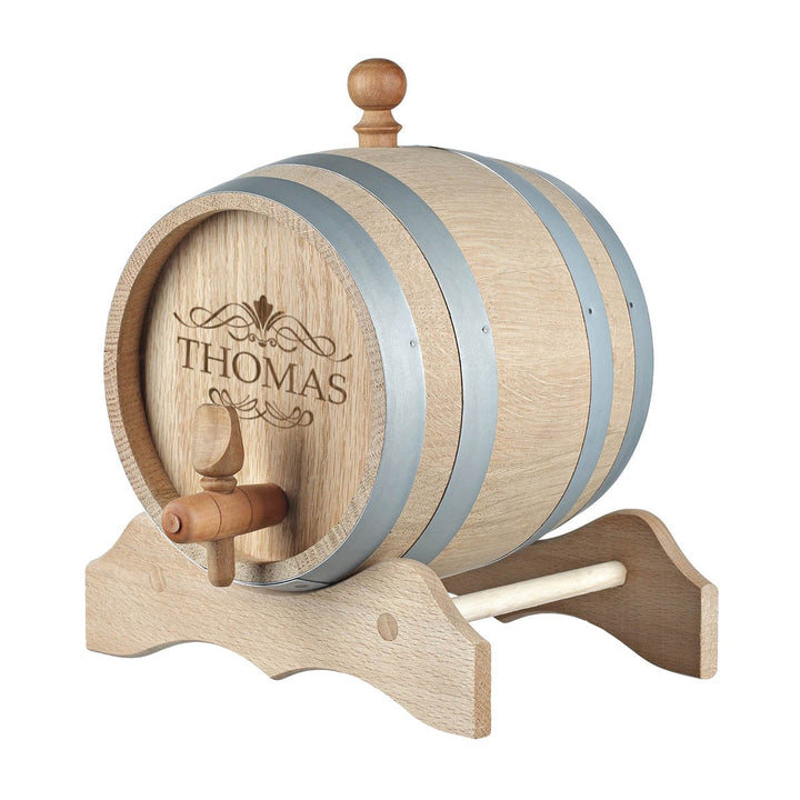 polar-effekt 1 Liter Holzfass, Whiskyfass, Weinfass Personalisiert mit Gravur - Geschenkidee zum Geb