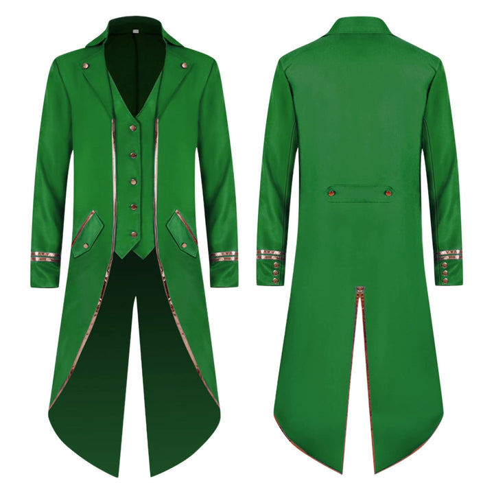 Viktorianische Steampunk Jacke für Herren Vintage Gothic Piraten Slim Fit Frack Wikinger Renaissance