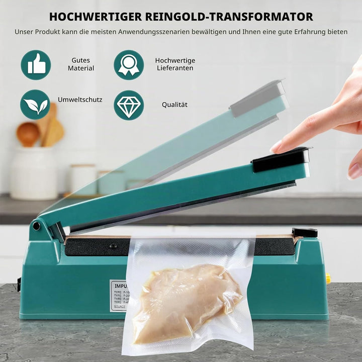 Heisssiegelgerät 200mm Folienschweissgerät 3mm, Mini Bag Sealer, Balkenschweissgerät, Manuelle Heiss