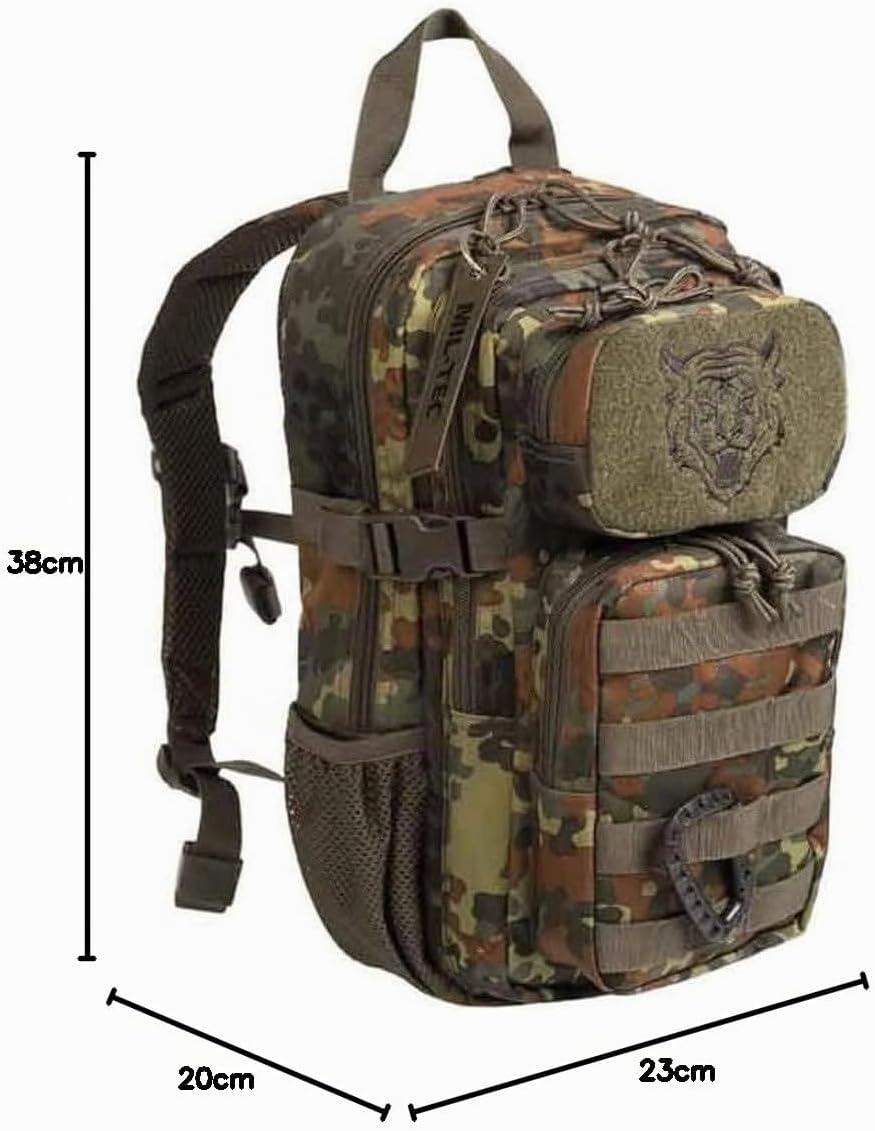 Mil-Tec US Assault Pack Kinderrucksack (14l) • Taktischer Rucksack für Schule, Outdoor, Militär, Wan