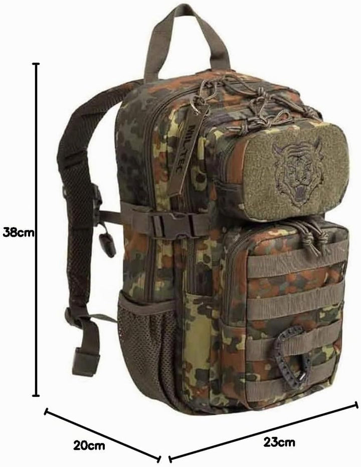 Mil-Tec US Assault Pack Kinderrucksack (14l) • Taktischer Rucksack für Schule, Outdoor, Militär, Wan