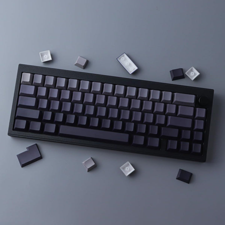 PBT Keycaps 135 Tasten Custom Grey Gradient Keycaps Letter Side Engraved Transparent Tastenkappe ANS