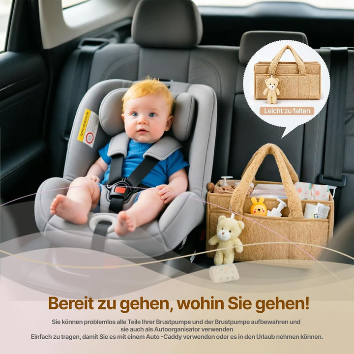 Baby Wickeltasche Organizer，Baby-Windel-Caddy Organizer für Wickeltisch，Multifunktional Tragbar Wick
