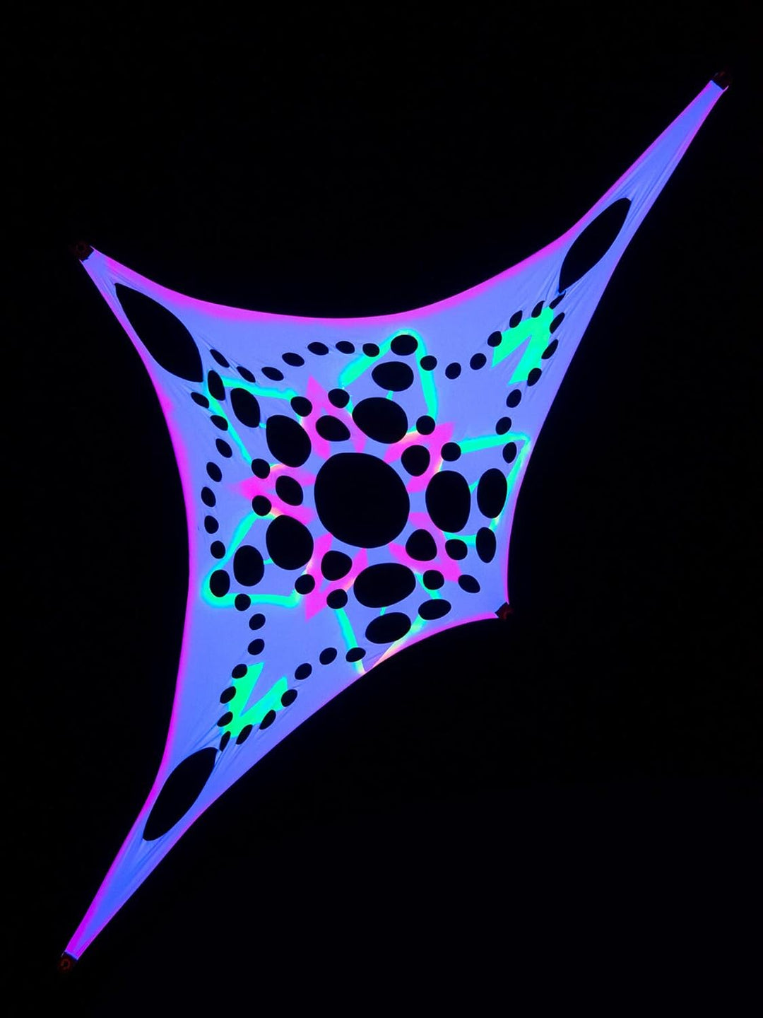 Schwarzlicht Segel Spandex | Progspy Neon Space Star II | Multi | 1,5 x 3m | UV-aktiv | Leuchtend |