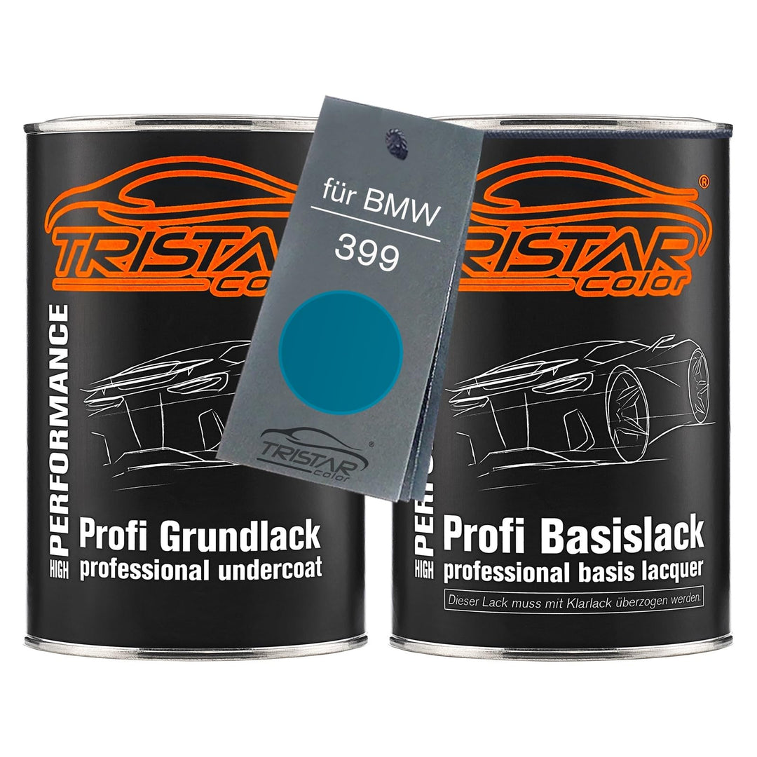 TRISTARcolor Autolack Set Dose spritzfertig für BMW 399 Atlantisblau Metallic Grundlack + Basislack