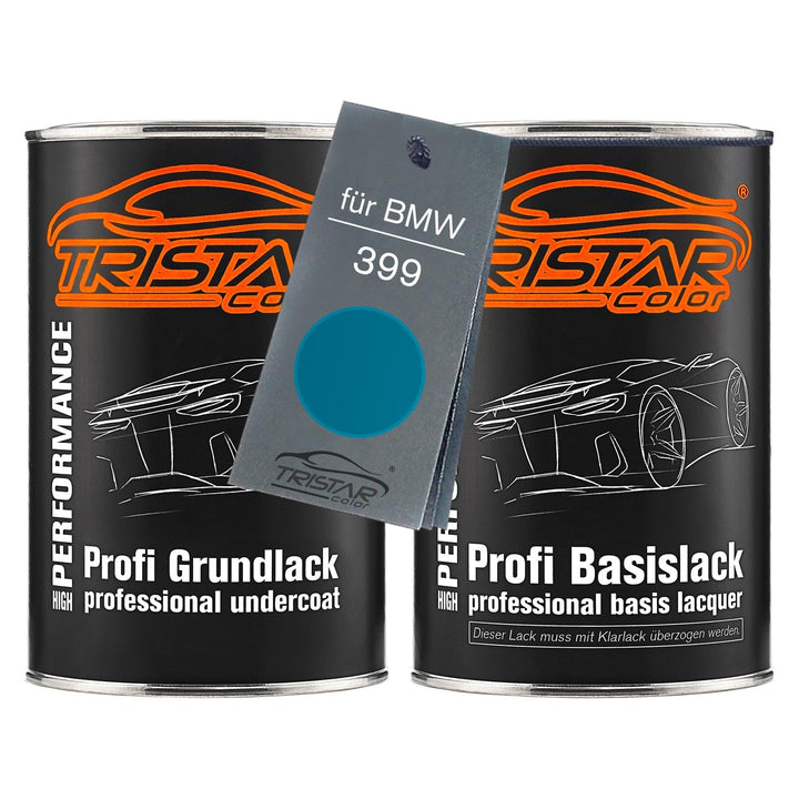 TRISTARcolor Autolack Set Dose spritzfertig für BMW 399 Atlantisblau Metallic Grundlack + Basislack