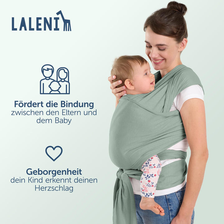 Laleni Tragetuch Baby, Babytragetuch - Babytrage für Neugeborene, 100% weiche Bio-Baumwolle, elastis