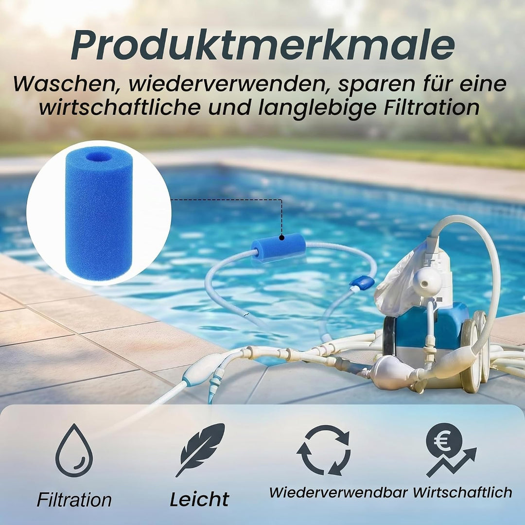 Poolfilter Typ A Schaumstoffkartusche 20x10 cm, 4 Stück