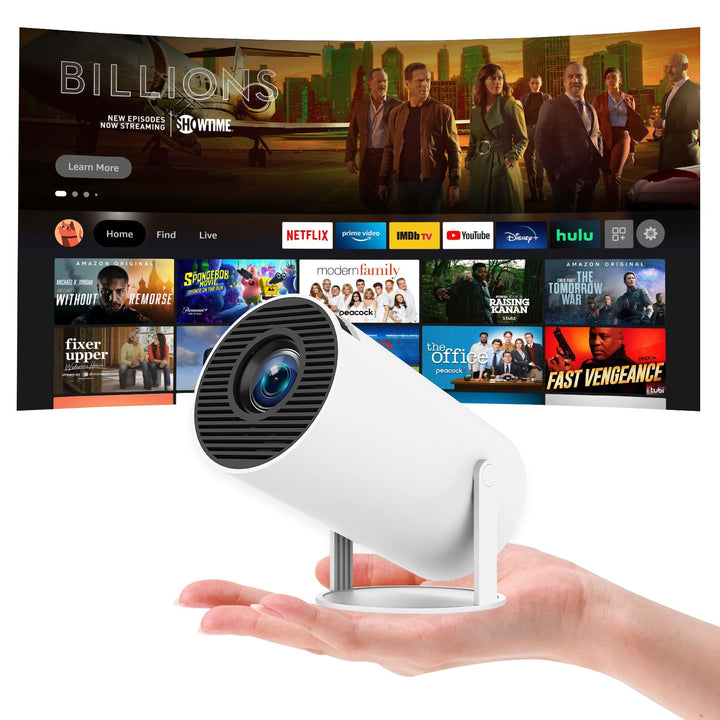 aquota Mini Beamer 4k 160 ANSI Lumen 4K Tragbarer Projektor Dual Band Wifi6/BT5.0, Beamer Handy 180°