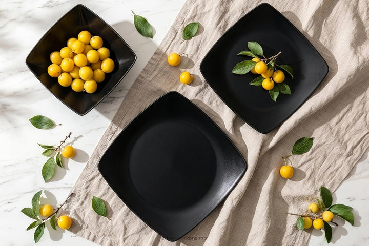 Konsimo. Elegant Suppenteller Set 6er - Schale aus Keramik - Pastateller und Tiefteller für 6 Person