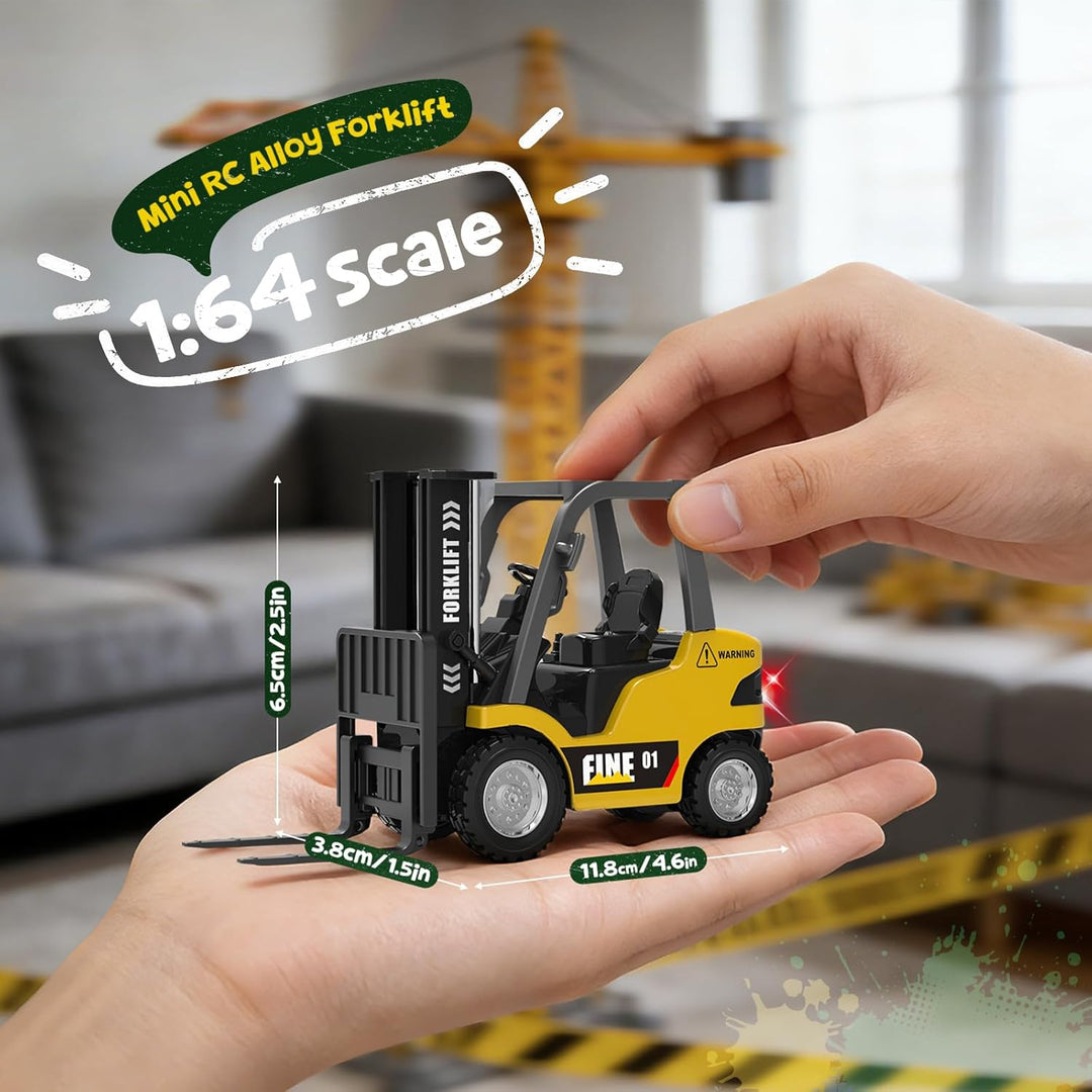 YESHIN Mini RC Gabelstapler Spielzeug aus Metall, Fernsteuerbarer Gabelstapler mit App-Programmierun