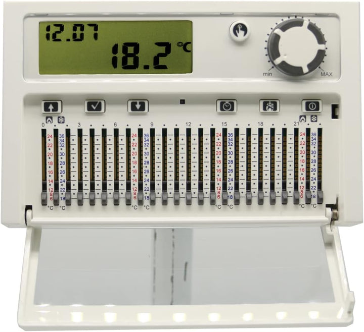 VEMER VE013900 HIPNOS Wandthermostat mit durch Steckreiter, Tagesprogrammierung, Batteriebetrieben,