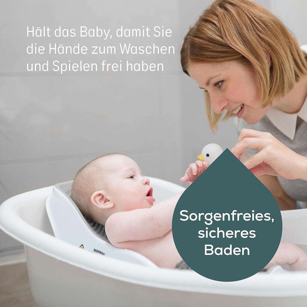 Angelcare ergonomischer Badesitz für die Baby-Badewanne Light Grey, angenehm weiche Liegefläche, auf