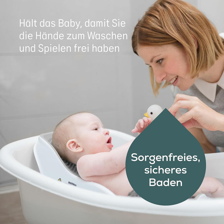 Angelcare ergonomischer Badesitz für die Baby-Badewanne Light Grey, angenehm weiche Liegefläche, auf
