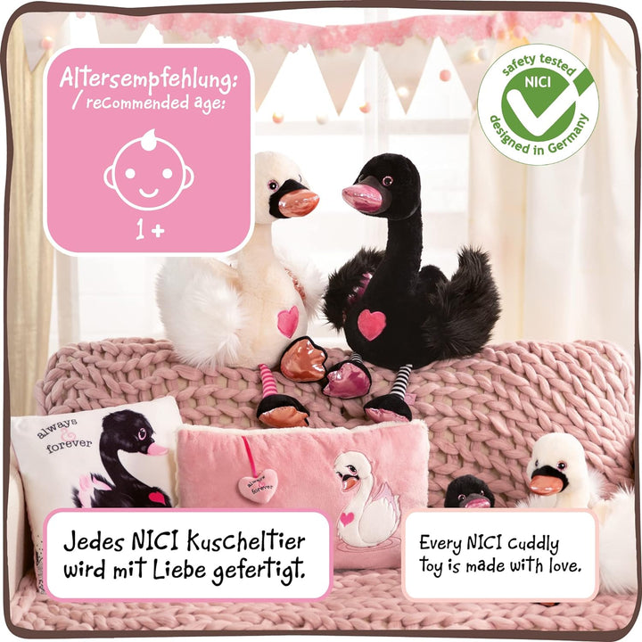 NICI Kuscheltier Love Schwan 35 cm weiss I Plüschtier für Mädchen, Jungen & Babys I Flauschiges Stof