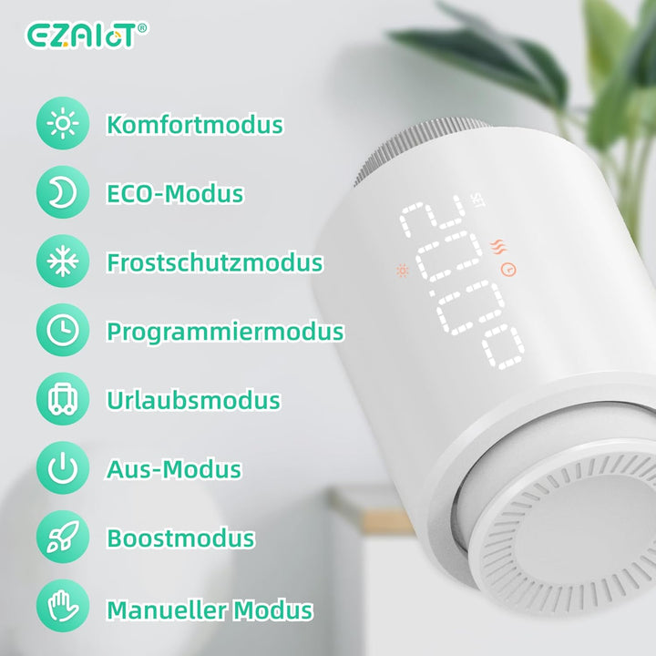 EZAIoT Smart Heizkörperthermostat – TRV Zigbee Tuya Kit mit Gateway/Hub für programmierbare App-Funk