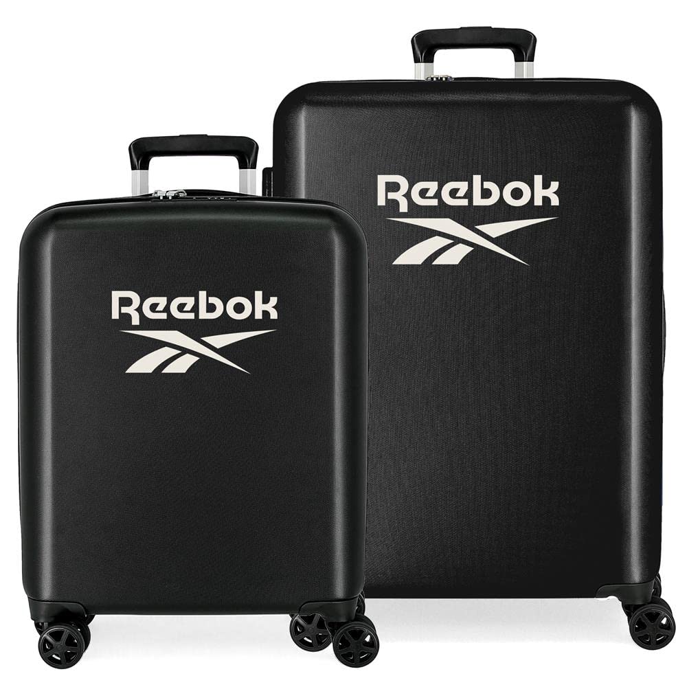 Reebok Roxbury Kofferset Schwarz 55/70 cm Starres ABS Integrierter TSA-Verschluss 119,4 L 6 kg 4 Dop