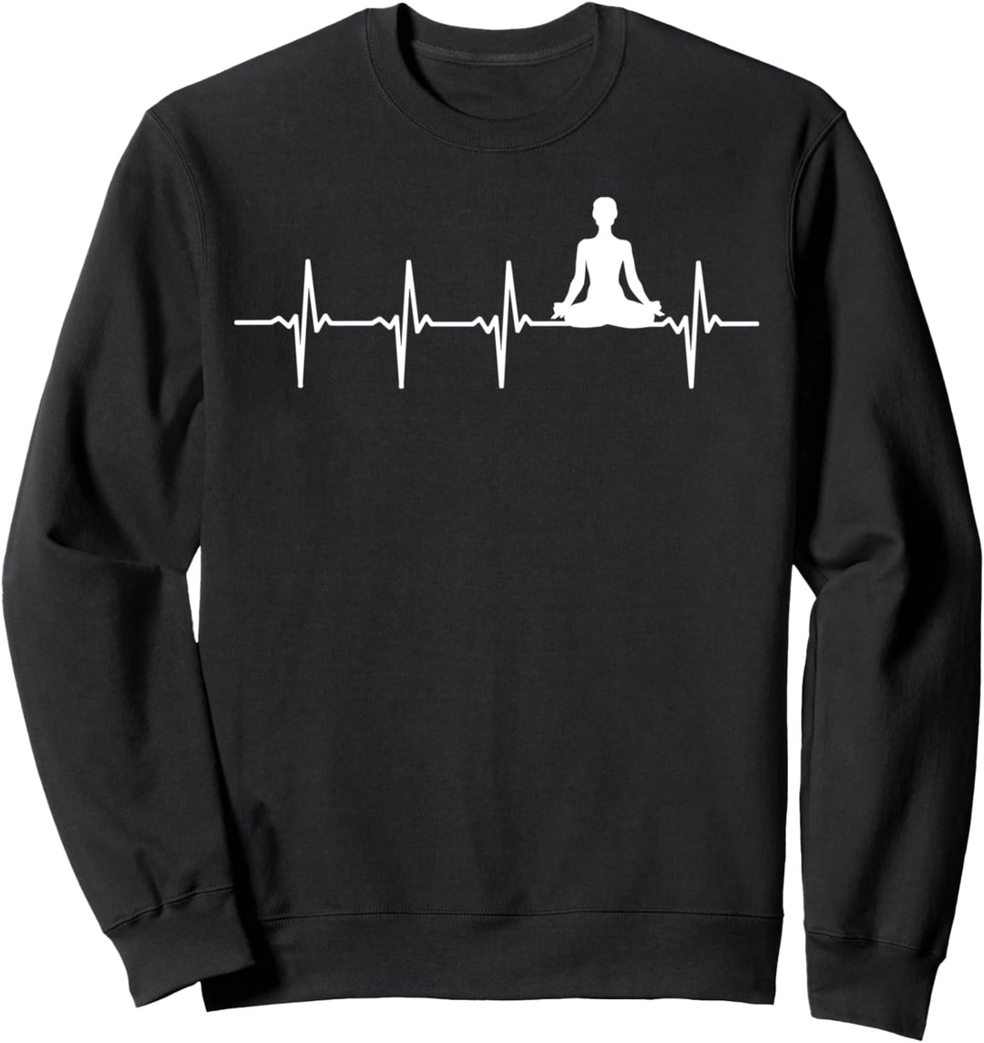 Yoga Herzschlag Heartbeat Geschenk für Yogis Sweatshirt