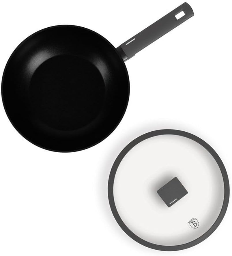 Berlinger Haus Antracit Collection Wok mit Deckel und abnehmbarem Griff Ø 28 cm