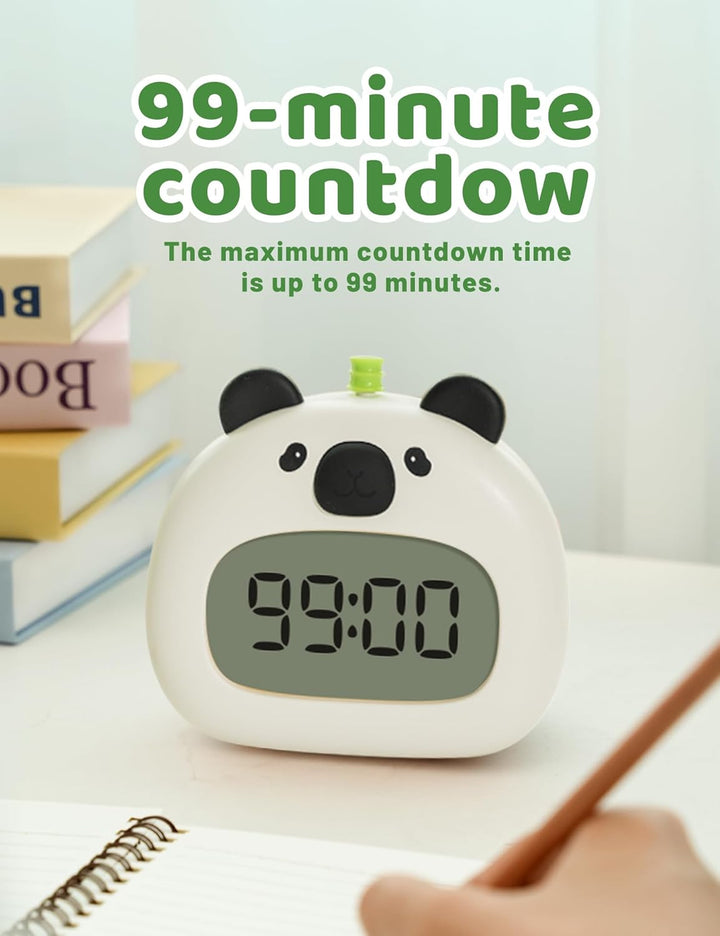 IHALO Cute Kinderwecker, Nachttischwecker mit Panda Nachtlicht, digitales LED-Display, 3,15 Zoll, DR