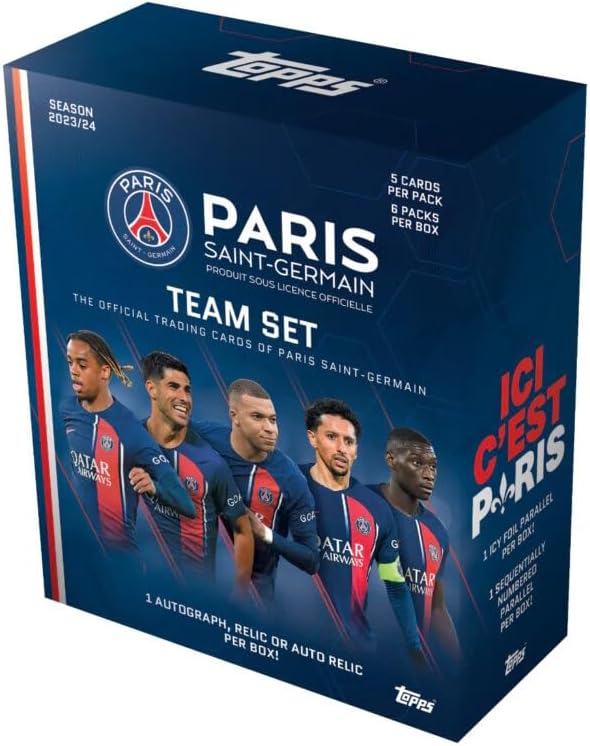 2023-24 Topps Paris Saint Germain Team-Set – Box (30 Karten)