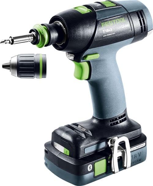 Festool Akku-Bohrschrauber T 18+3 HPC 4,0 I-Plus (mit Akkupacks BP 18 Li 4,0, Schnellladegerät, Werk