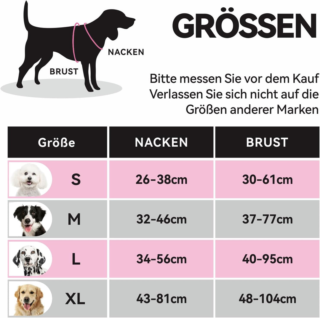 PHOEPET Hundegeschirr Grosse Hunde, Anti Zug, Einfach Anzulegen,Lila,XL | No Pull,Verstellbar, mit G