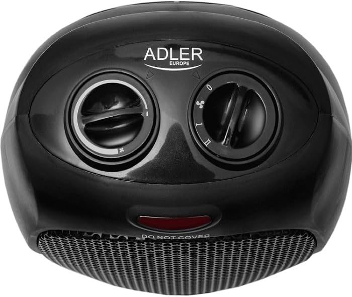 Adler AD7702 Keramik-Standheizung, 1500 W, mit verstellbarem Thermostat - Schwarz