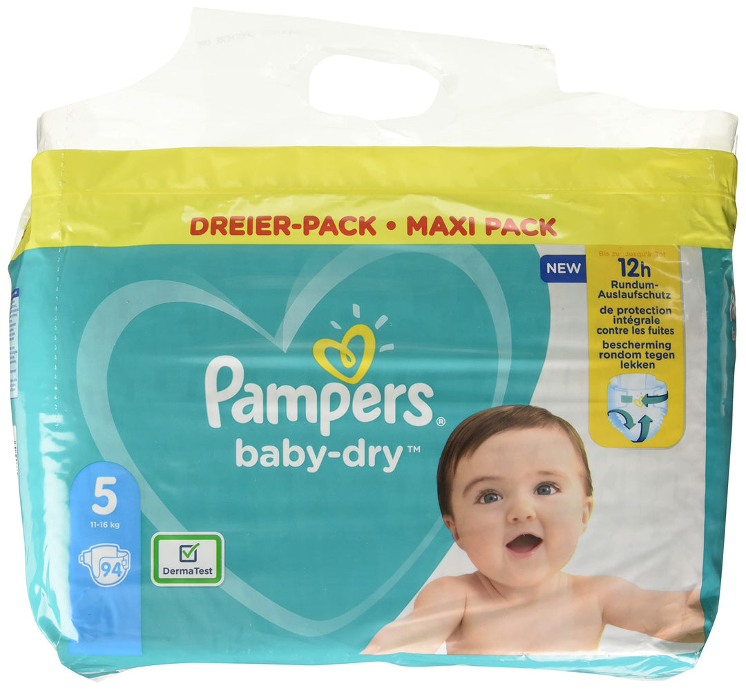 Pampers Baby Windeln Grösse 5 (11-16kg), 94 Stück, bis zu 12 Stunden Rundum-Auslaufschutz Grösse 5 (