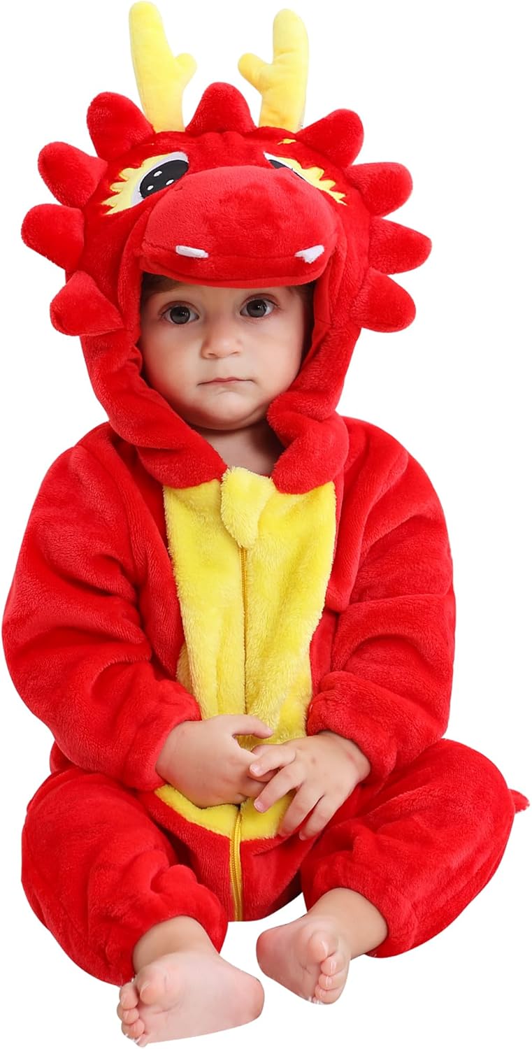 Unisex Winter-Overall mit Kapuze für Babys 2-36 Monate 2-5 Monate Drache, 2-5 Monate Drache
