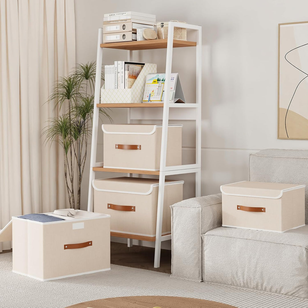 Yawinhe 3 Stück Aufbewahrungsbox mit Deckel, Faltbare Stoffboxen, Waschbare, für Schlafzimmer, Kleid
