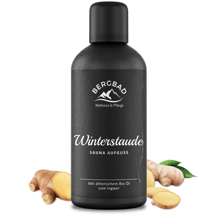 Saunaaufguss BIO INGWER PUR 100ml WINTERSTAUDE - Natürlicher Sauna-Aufguss mit ätherischen BIO Ölen,