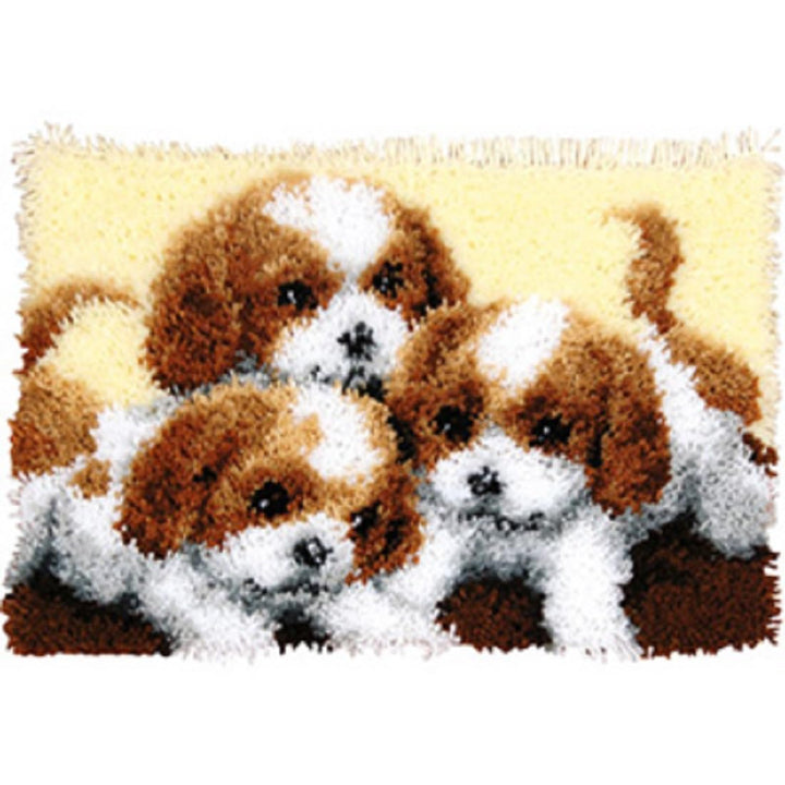 YOOTOM Knüpfteppich zum Selber Knüpfen, DIY Weihnachten Knüpfsets Kreuzstich Teppich Cute Dog Latch