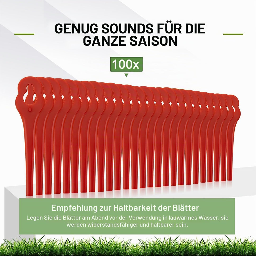 100 Stück Ersatzmesser Kompatibel mit Florabest LIDL FRTA 20A1 FAT18B2 FAT18B3,Kunststoffmesser Komp
