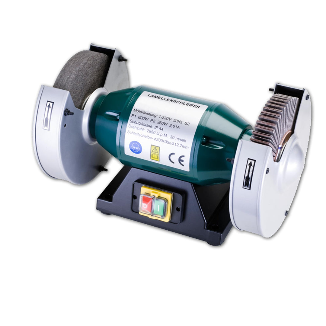 TronicXL 600W Lamellenschleifer Schleifgerät + Filzscheibe zum Polieren + Schleifscheibe I Messersch