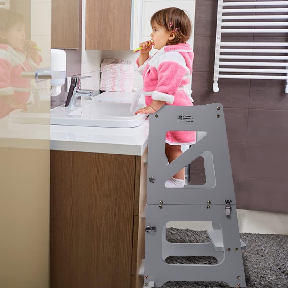 YOLEO 3 in1 Lernturm Kinder, Klappbar Montessori Lernturm ab 1 Jahr, Learning Tower für Kinder mit R