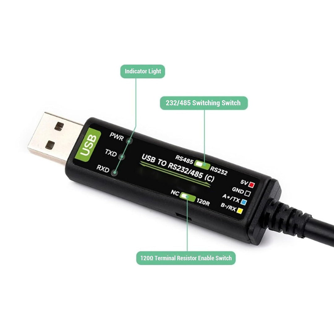 USB zu RS232/485 Serienkonverter 2M Industrial USB auf RS485 Bidirektionaler Konverter mit Leistungs