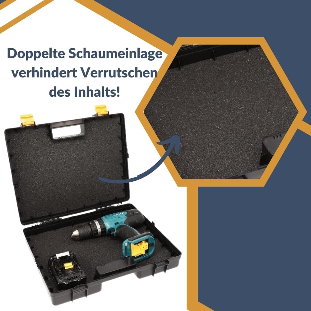 Maschinenkoffer leer Kunststoff Universal Werkzeugkoffer für Elektrowerkzeuge Werkzeugaufbewahrung W