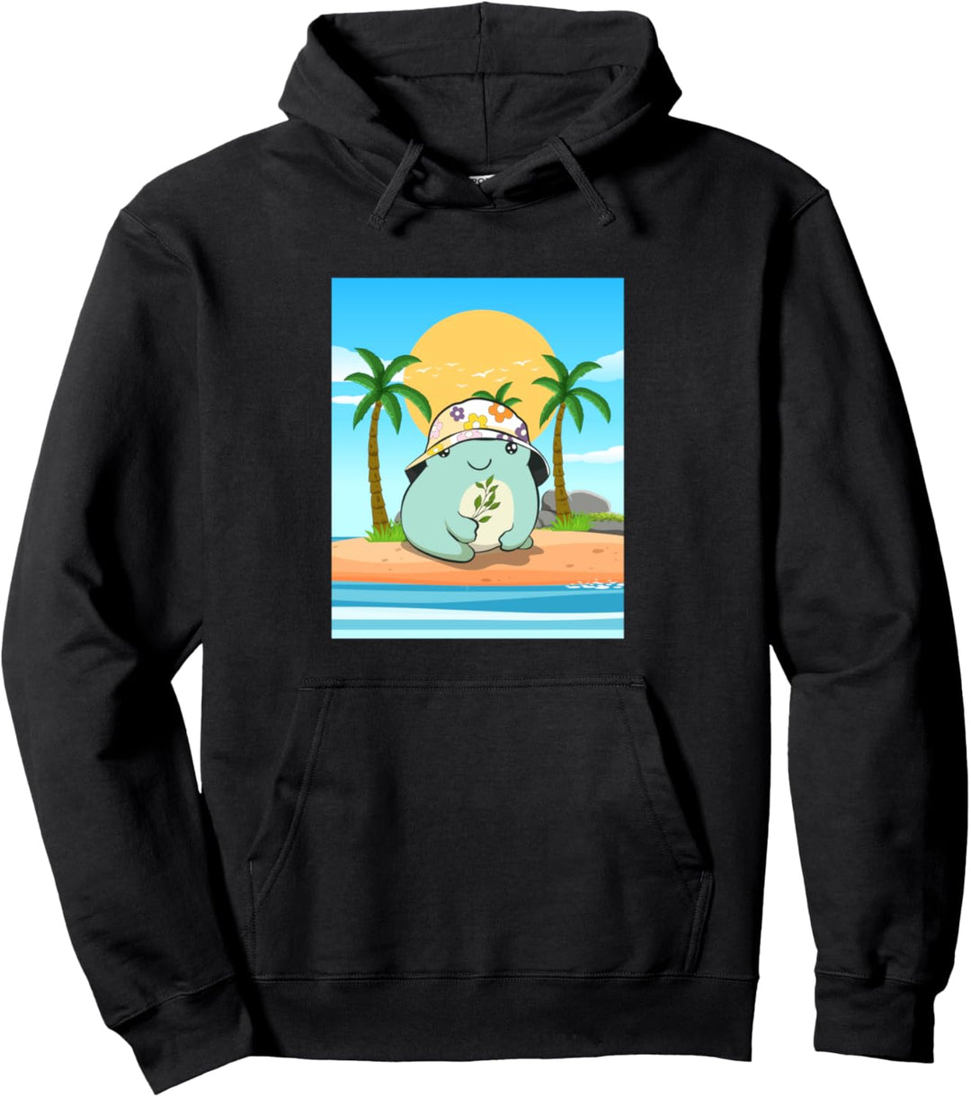 Coconut Girl Aesthetic Kawaii Frosch Sommer Beach Pullover Hoodie