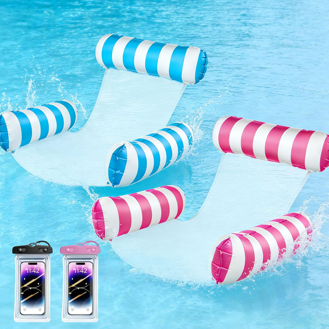 Luftmatratze Pool mit Netz,Luftmatratze Wasser Mehrzweck 4 in 1,Wasserhängematte für Erwachsene und