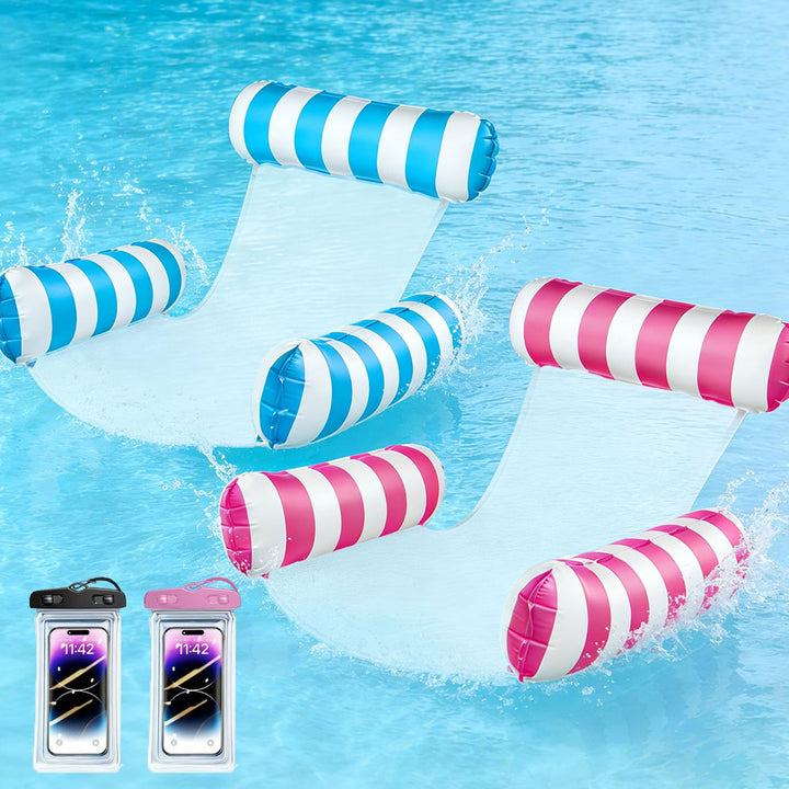 Luftmatratze Pool mit Netz,Luftmatratze Wasser Mehrzweck 4 in 1,Wasserhängematte für Erwachsene und
