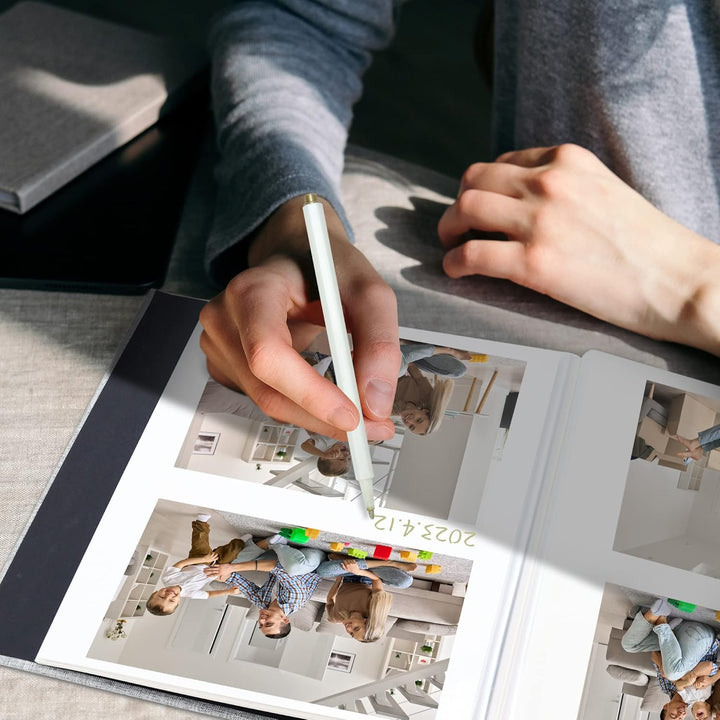 Yopih Selbstklebende 120 Seiten Fotoalbum DIY Fotoalben 10X15 Erinnerungen Fotoalben Leinen Cover Ho