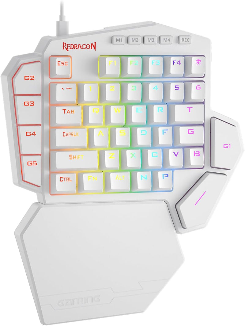 Redragon K585 DITI Einhändige mechanische RGB-Gaming-Tastatur, Typ-C-Profi-Gaming-Tastatur mit 7 int